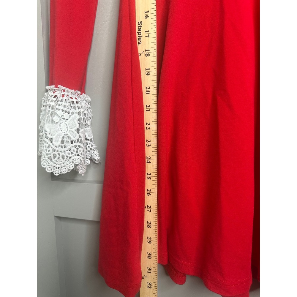 Killstar Red Lace Collar Long Sleeve Mini Dress Skeleton Tag XS - Picture 5 of 10